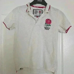 Vintage kids white England rugby shirt size  6-8 years